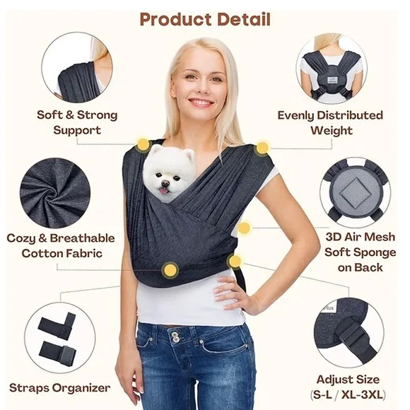 Pet carrier front pack sling - Picture 4 of 13